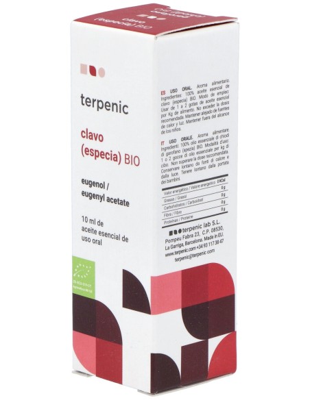 Clavo Especia Aceite Esencial Alimentario Bio 10Ml