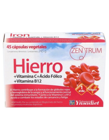 Zentrum Hierro 45 Cápsulas Vegetales
