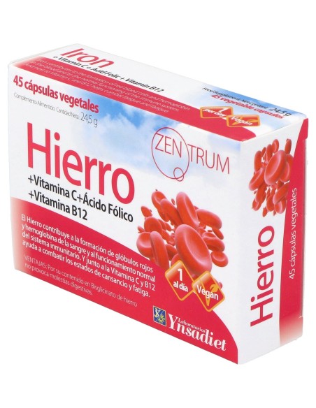 Zentrum Hierro 45 Cápsulas Vegetales