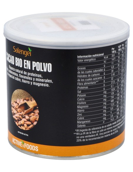Active Foods Cacao Bio En Polvo 250G