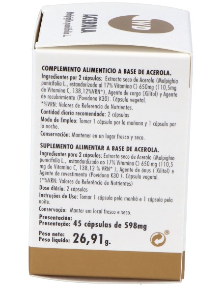 Waydiet Natural Acerola Phytogránulos 45Caps