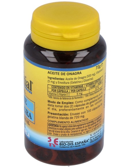 Aceite De Onagra 500Mg. (10% Gla) 100Perlas