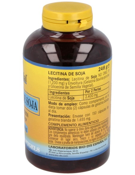 Nature Essential Lecitina Soja No Gmo Ip 1200Mg 150 Perlas