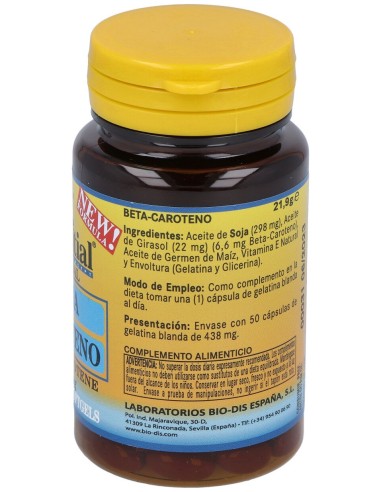 Nature Essential Batacarotène 50 Gélules