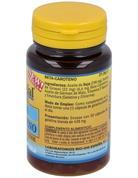 Nature Essential Batacarotène 50 Gélules