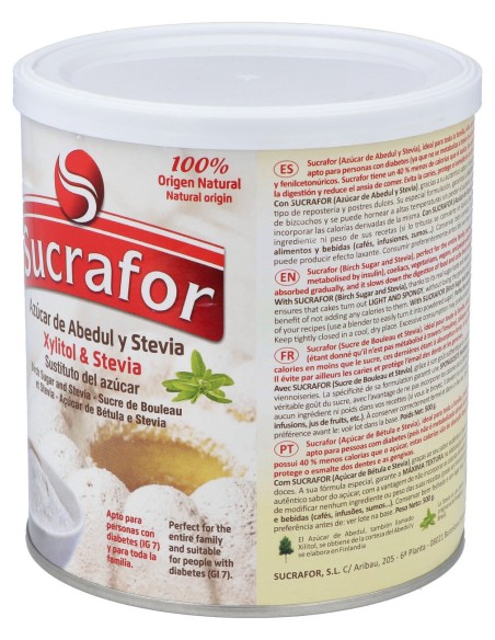 Sucrafor (Azucar De Abedul Y Stevia) 500Gr