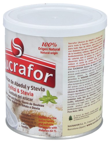 Sucrafor Azúcar De Abedul Y Stevia Xylitol 300G