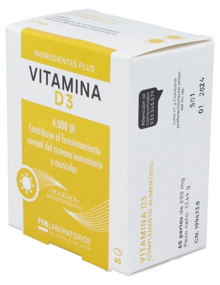 Fdb Vitamina D3 4000Ui 60 Perlas
