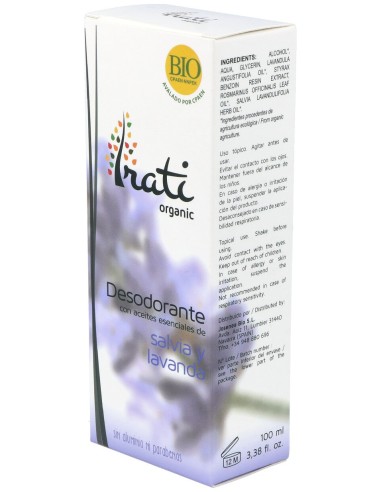 Irati Organic Desodorante De Salvia Y Lavanda...