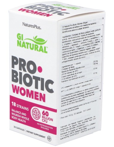 Nature'S Plus Gi Natural Probiotic Mujer 30Caps