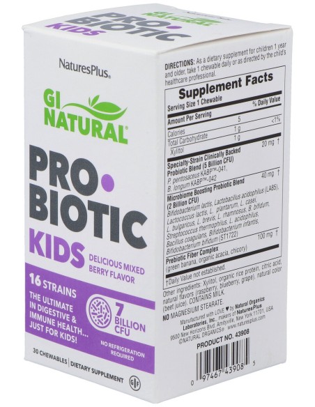Nature'S Plusgi Natural Pro Biotic Niños 30Comp