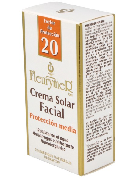 Fleurymer Crema Solar Facial F20 Tubo 80Ml
