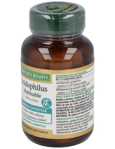 Nature'S Bounty Acidophilmastic Sabor Fresa 60Comp