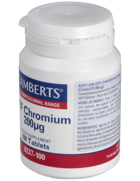 Lamberts Cromo Gtf 200Μg 100 Comprimidos