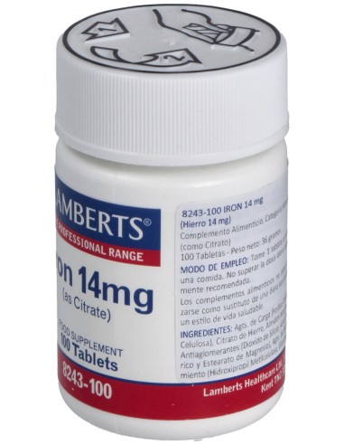Lamberts Iron 14Mg 100 Tabletas