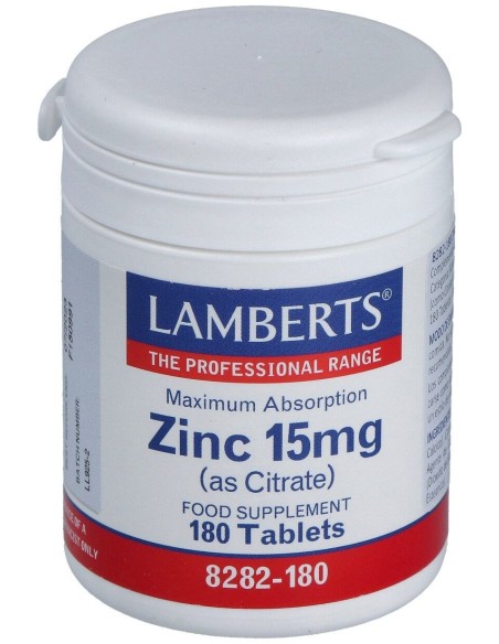 Zinc (Como Citrato) 15 Mg. 180Comp.