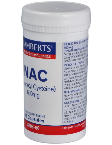 Nac (N Acetil Cisteina) 600Mg. 60Cap.