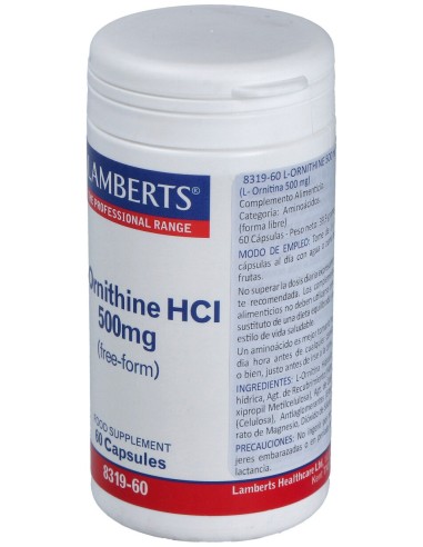 Lamberts Ornitina Hcl 500 Mg 60 Cap