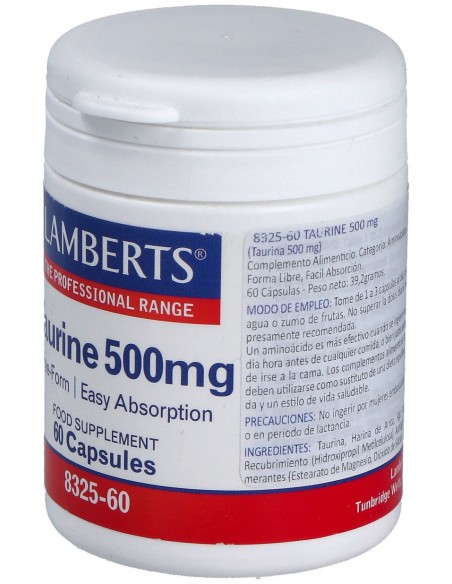 Lamberts Taurina 500Mg 60Caps