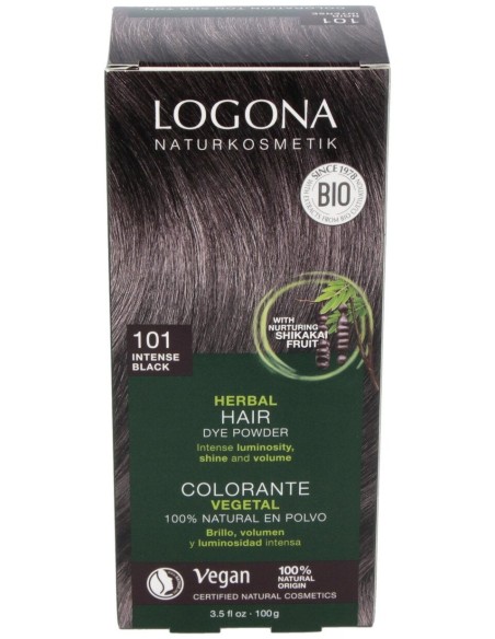 Logona Colorante Vegetal 101 Negro Intenso 2X50G
