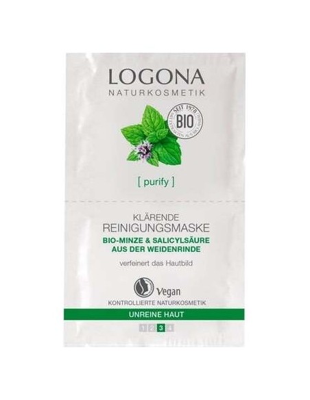 Logona Mascarilla Purificante Menta Ácido Salicílico 10 Sobres