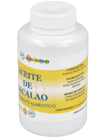 Alfa Herbal Aceite De Bacalao 200 Perlas