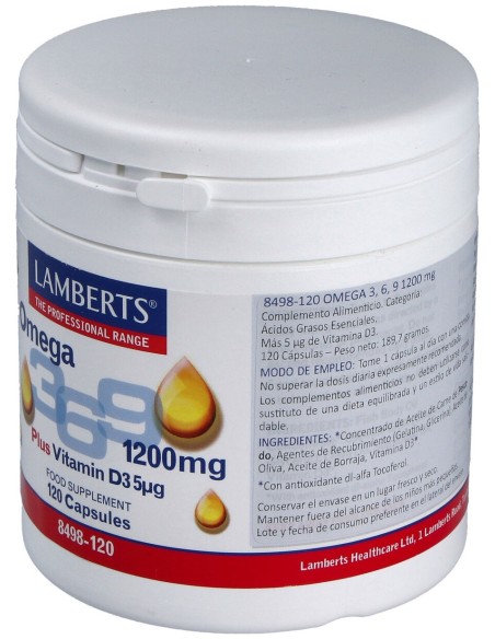 Omega 3-6-9 Mas Vitamina D3 120Cap.