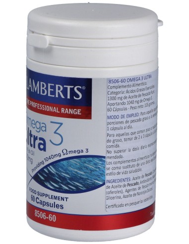 Omega 3 Ultra Aceite De Pescado Puro 1300Mg. 60Cap