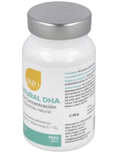 Puro Omega Natural Dha Alta Concentracion 60Comp