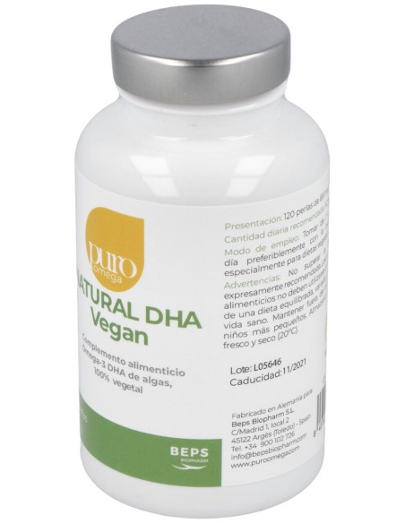 Puro Omega Natural Dha Vegan 120 Perlas