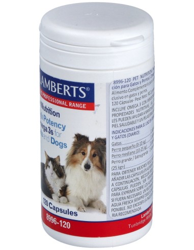 Pet Nutrition (Omega 3) Perro Gato 120Cap. Vet
