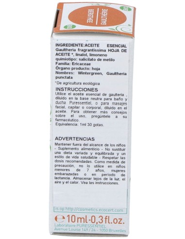 Gaulteria Aceite Esencial Bio 10Ml.