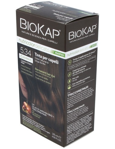 Biokap Rapid Castaño Miel Claro 5.34 Tubo 140Ml.