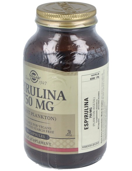 Spirulina Vegetarian 750Mg. 80Cap.
