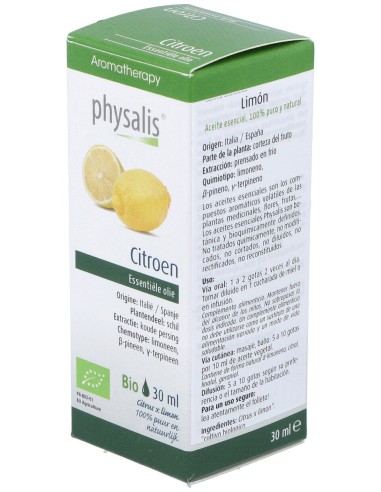 Physalis Aceite Esencial De Limón Bio 30Ml