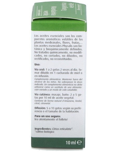 Physalis Aceite Esencial De Mandarina Verde Bio 10Ml
