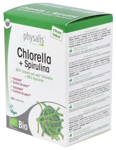 Physalis Chlorella Y Espirulina Bio 200Comp