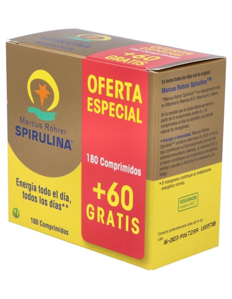 Marcus Rohrer Spirulina 180 Comprimidos