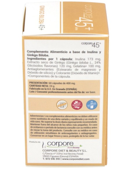 Corpore Diet 45+ Memoria Ginkgo Biloba 60Cap.