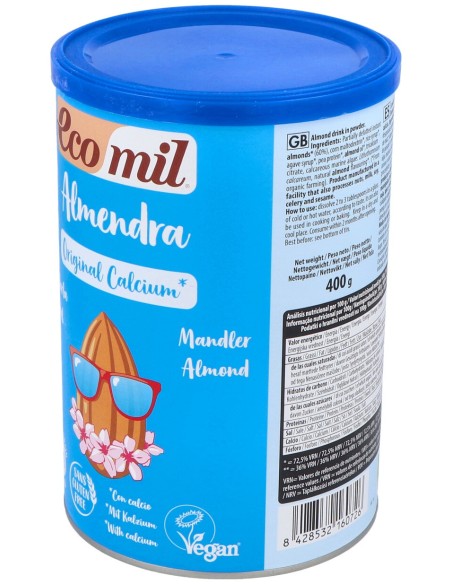 Ecomil Leche De Almendra Calcio En Polvo 400Gr Bio