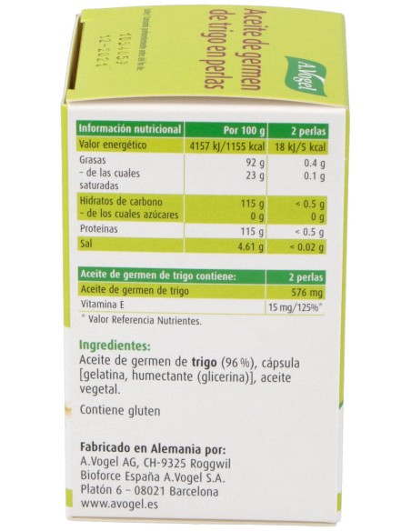 A. Vogel Bioforce Aceite Germen Trigo 120 Perlas