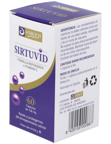 Anroch Fharma Sirtuvida 60 Cáps. 550Mg