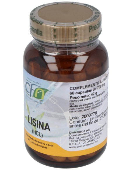 Cfn Lisina 500Mg 60Caps