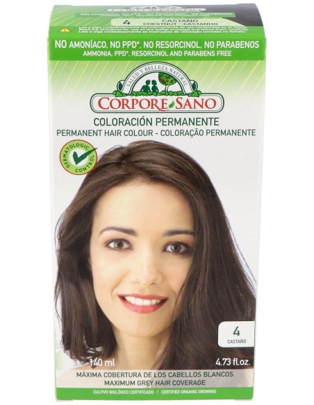 Corpore Sano Tinte Permanente Nº 4 Castaño140Ml