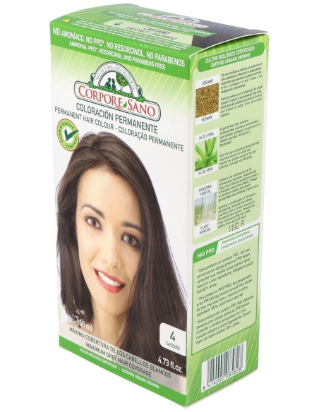 Corpore Sano Tinte Permanente Nº 4 Castaño140Ml