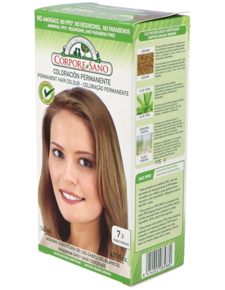 Corpore Sano Tinte Permanente Nº 7.3 Rubio Dorado 140Ml