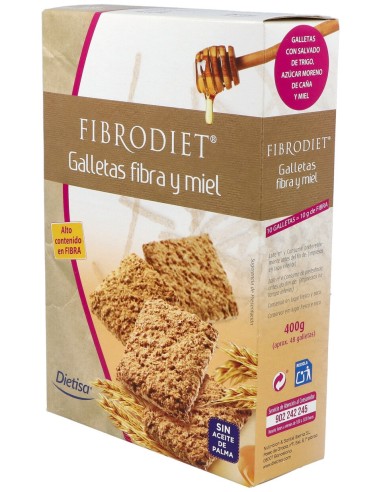 Dietisa Fibrodiet Galletas Fibra Miel 400G