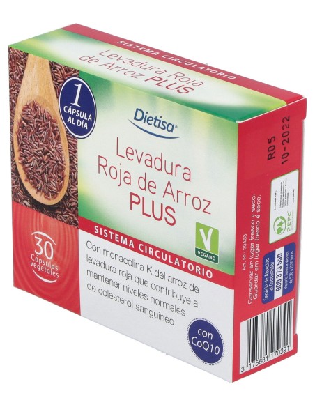 Levadura Roja De Arroz Plus 3% 30Cap.