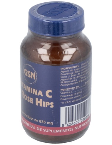 Vitamina C + Rose Hips 650Mg.Con Bioflav.Citr.100C
