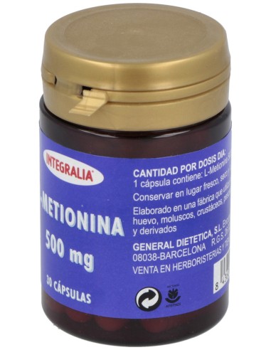 Integralia L-Metionina 500Mg 30Caps